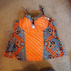 Orange Tankini swim top